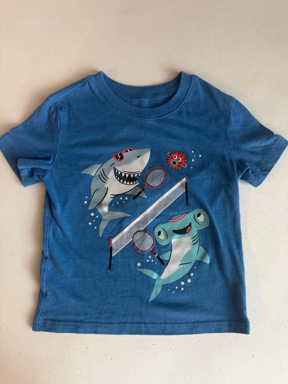 Jumping Beans Blue Kids Shark Tennis Graphic Tee 3T